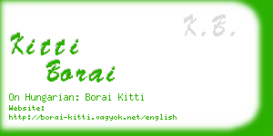 kitti borai business card